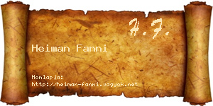 Heiman Fanni névjegykártya