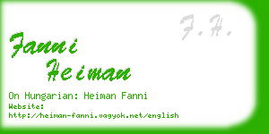 fanni heiman business card